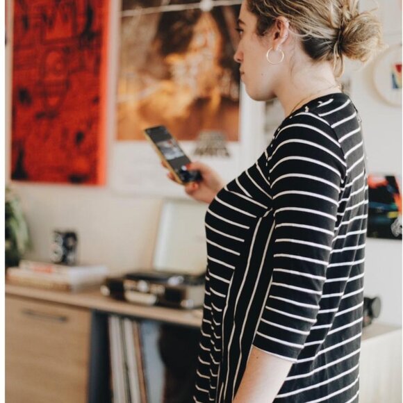 Zara Stripe 3/4 Sleeve Dress - Picture 2 of 6